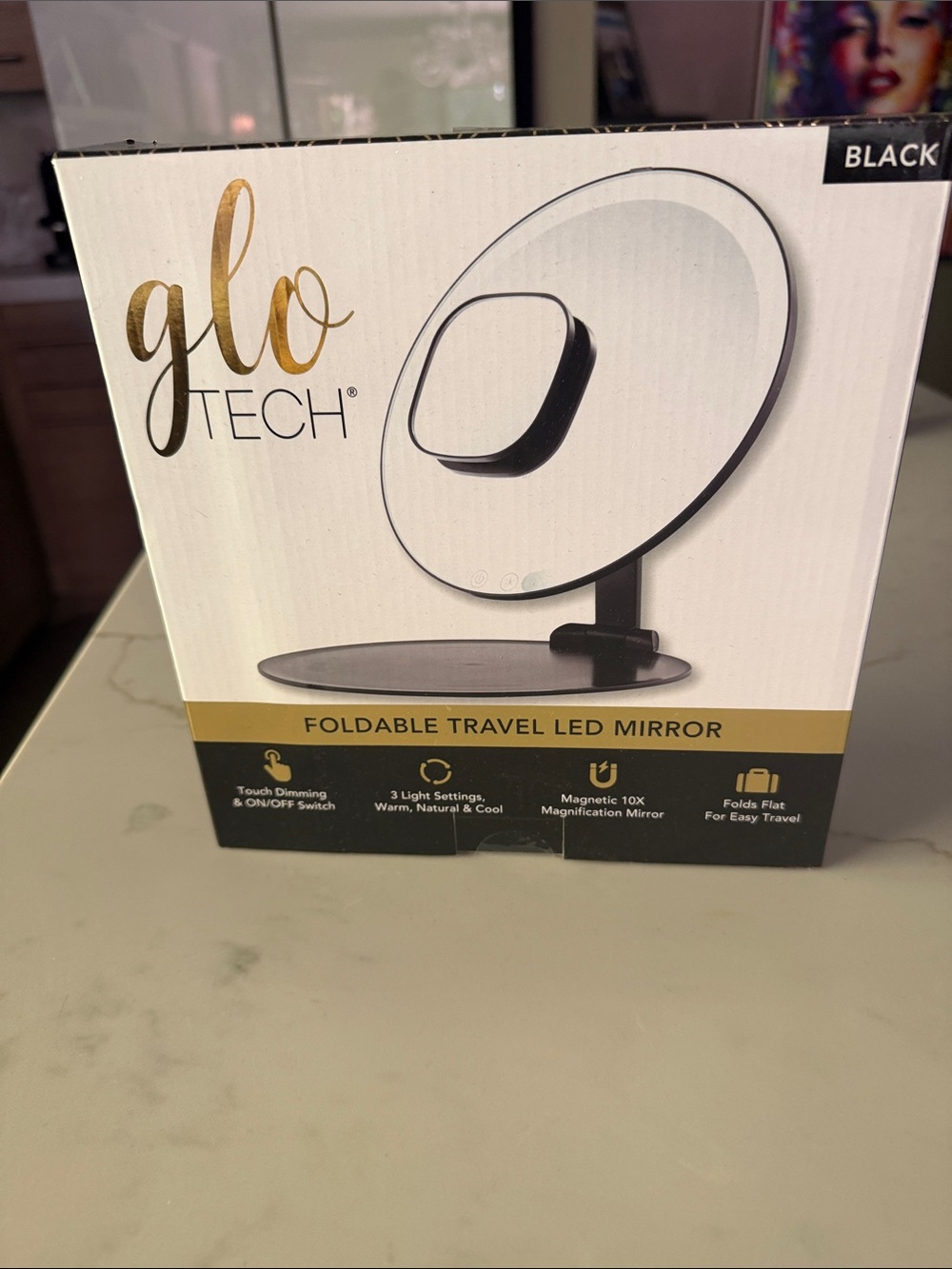 🆕 Glo Tech Foldable Travel LED Mirror